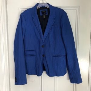 J. Crew Schoolboy Blazer 14 Tall Linen Cobalt Blue